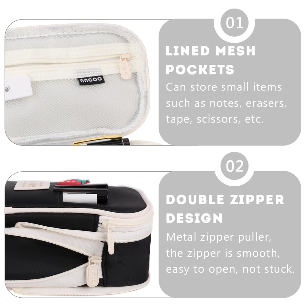 iSuperb Foldable Pencil Case Zipper Big Capacity Aesthetic Canvas Pencil Pouch Compartments