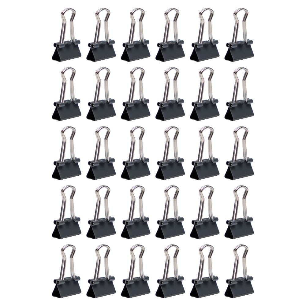 JAM PAPER Colorful Binder Clips - Extra Small - 3/5 Inch (15 mm) - Grey Binderclips - 30/Pack