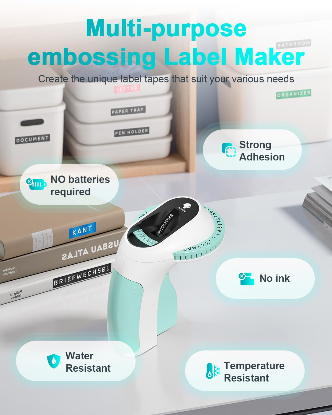 Embossing Label Maker Machine with 6 Tapes, Old School Embossed Label Make