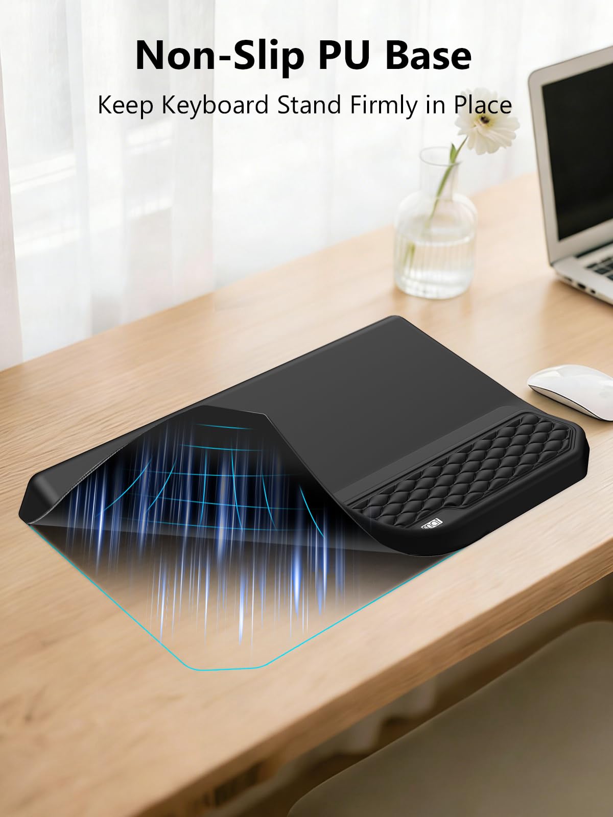 2-in-1 Ergonomic Keyboard Stand with Wrist Rest, Black
