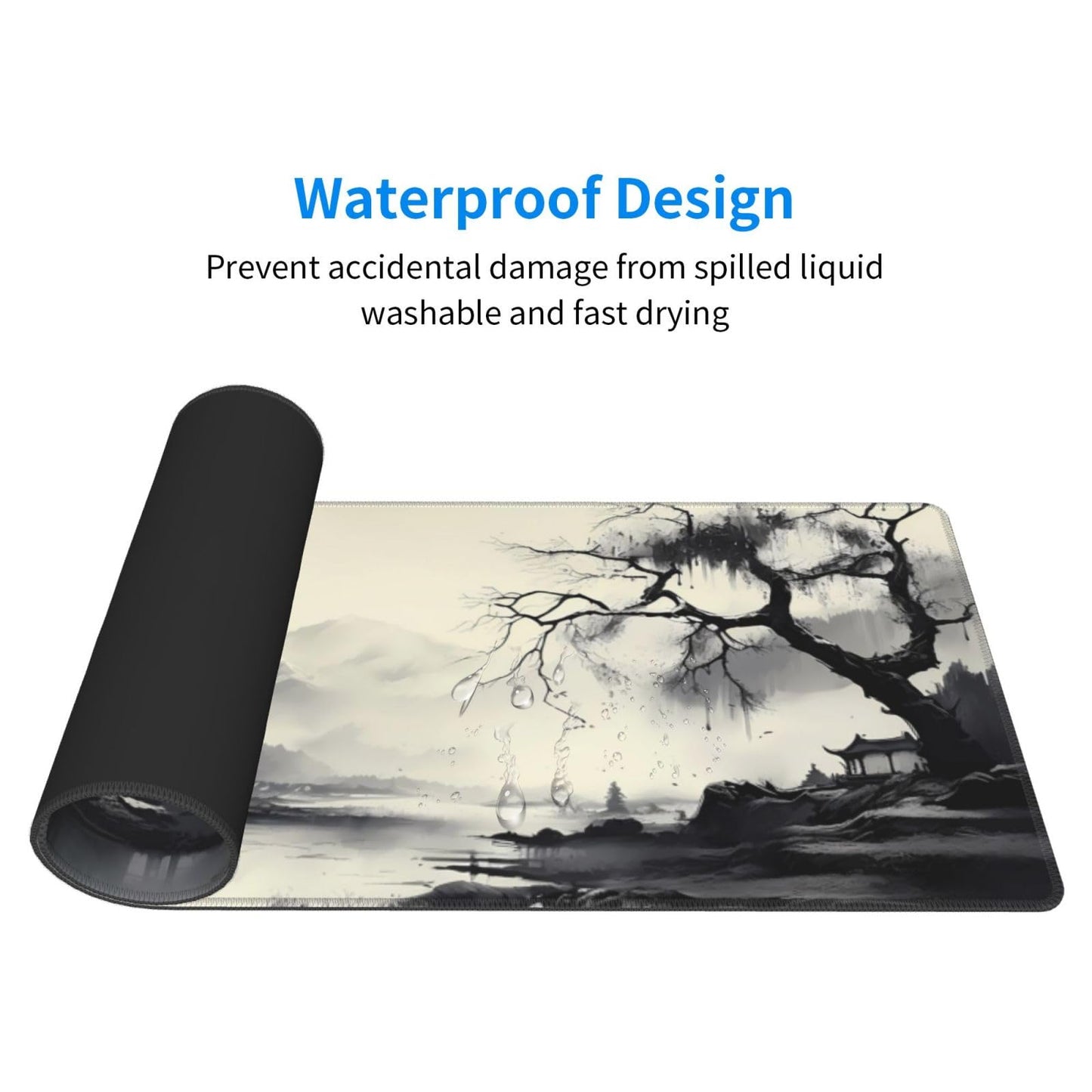 Gaming Mouse Pad Desk Pad,Extended Big Mouse Pad,31.5x11.8 Inch Long Computer Keyboard Mouse Mat