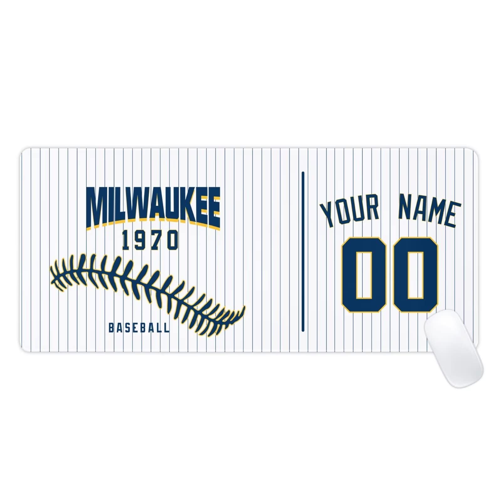 Milwaukee Mouse Pad Custom Any Name and Number Personalized Desk Pad for Men Women Youth Gifts