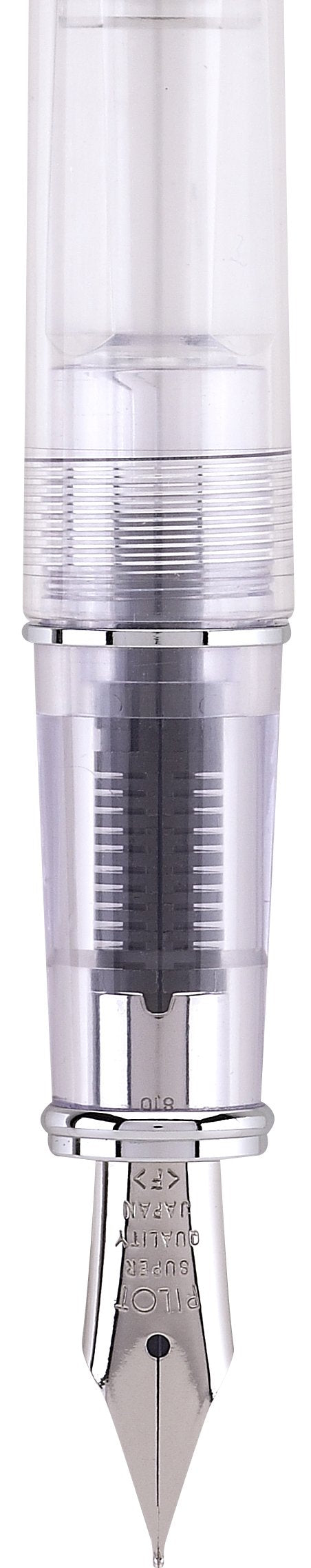 PILOT Prera Fountain Pen, Clear Barrel with Black/Silver Accents, Medium Nib (60820)