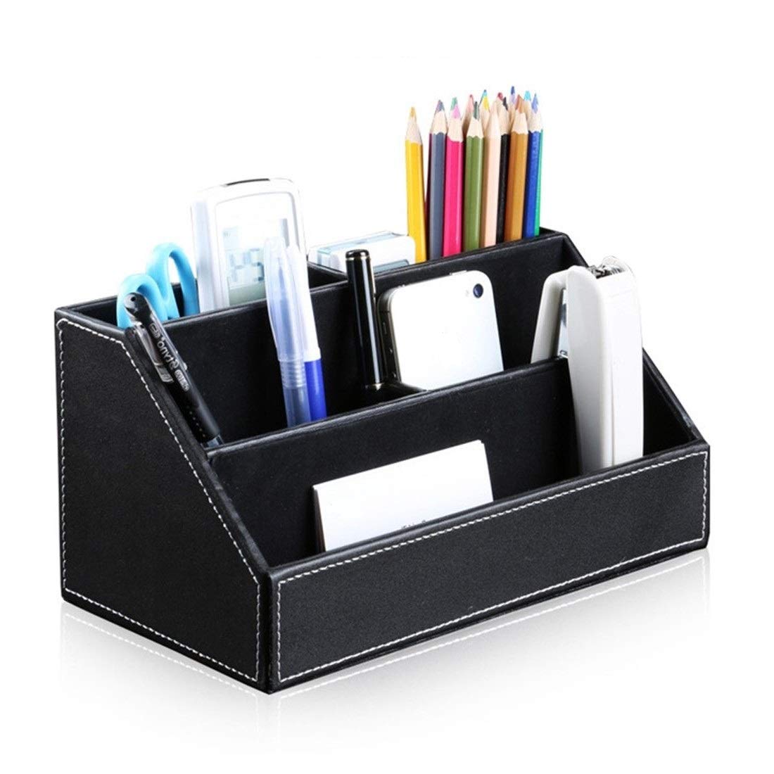 Bargain Crusader Black PU Leather Remote Controller Holder TV Guide CD DVD Controller Organizer