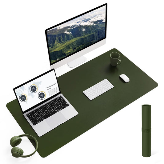 YSAGi Non-Slip Leather Desk Pad L Size, Waterproof Laptop Computer Desk Keyboard Mat, Table
