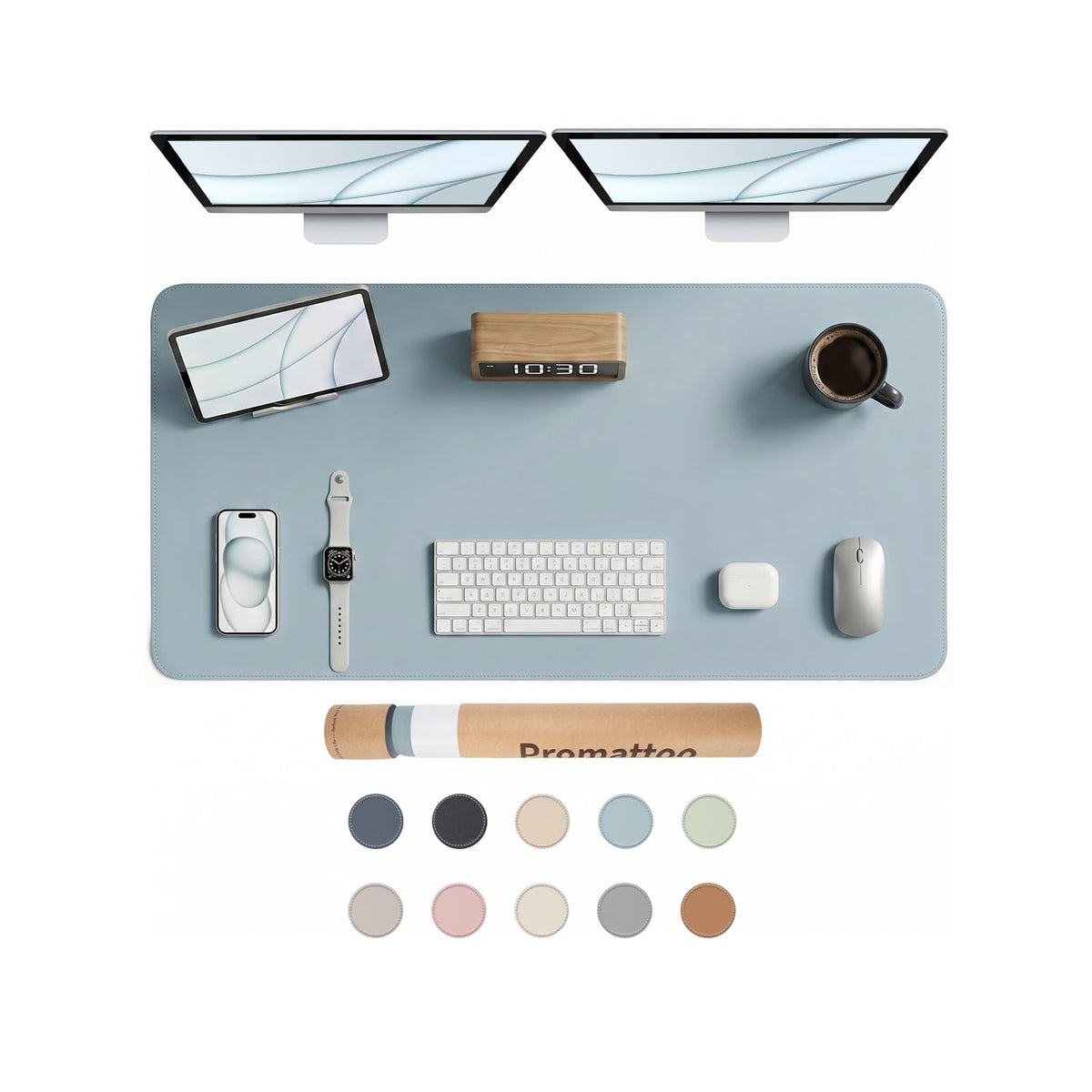 PROMATTOO Large Desk Pad Non-Slip Desk Mat Protector for Keyboard Mouse Waterproof Vegan Leather