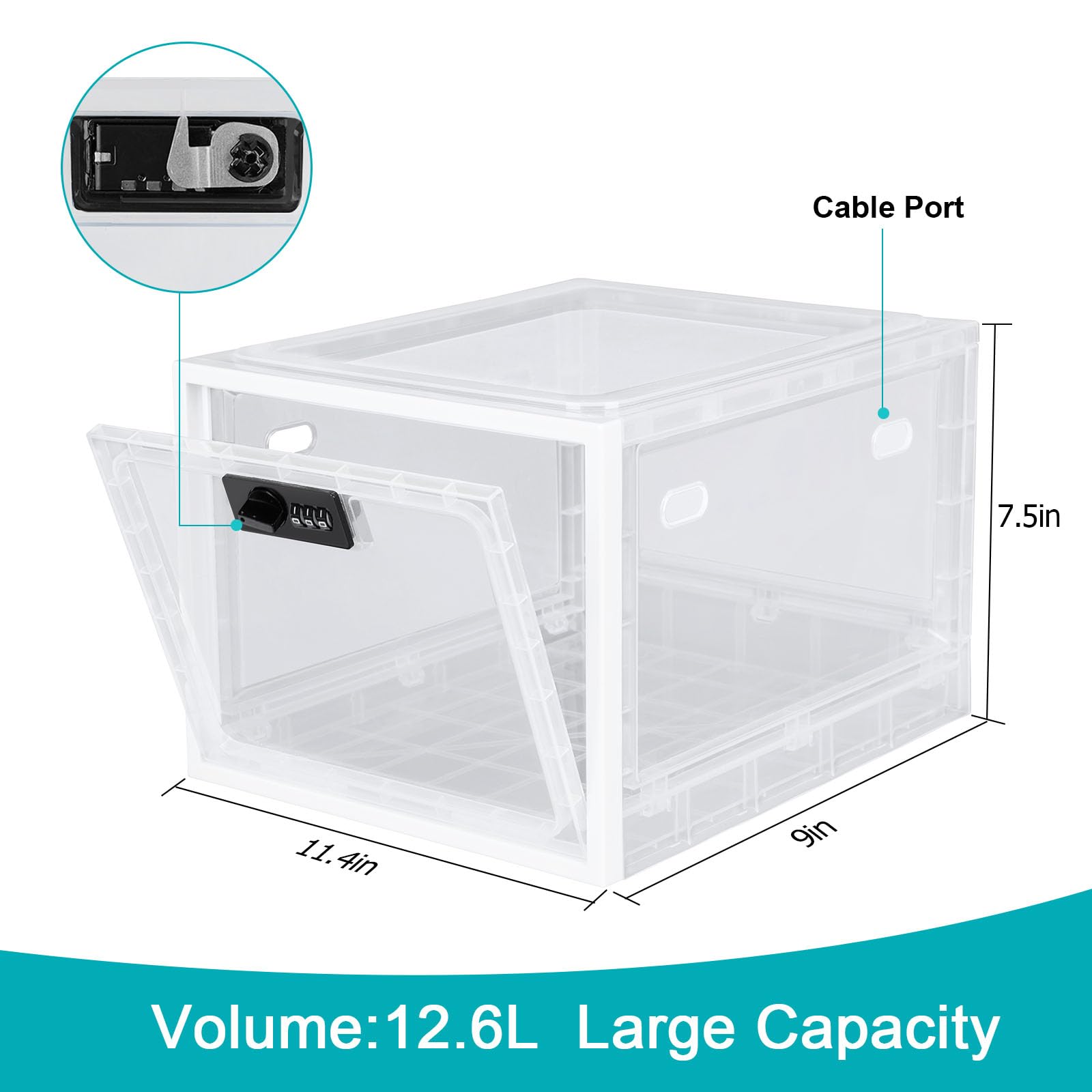 Lalifebuss Combination Lock Boxes for Personal Items, Lockable Storage Box for Office