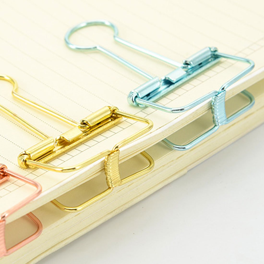 Hollow Out Paper Binder Clip Invoice Bill Clip Office Supplies Pack of 10 (S, Bronze)