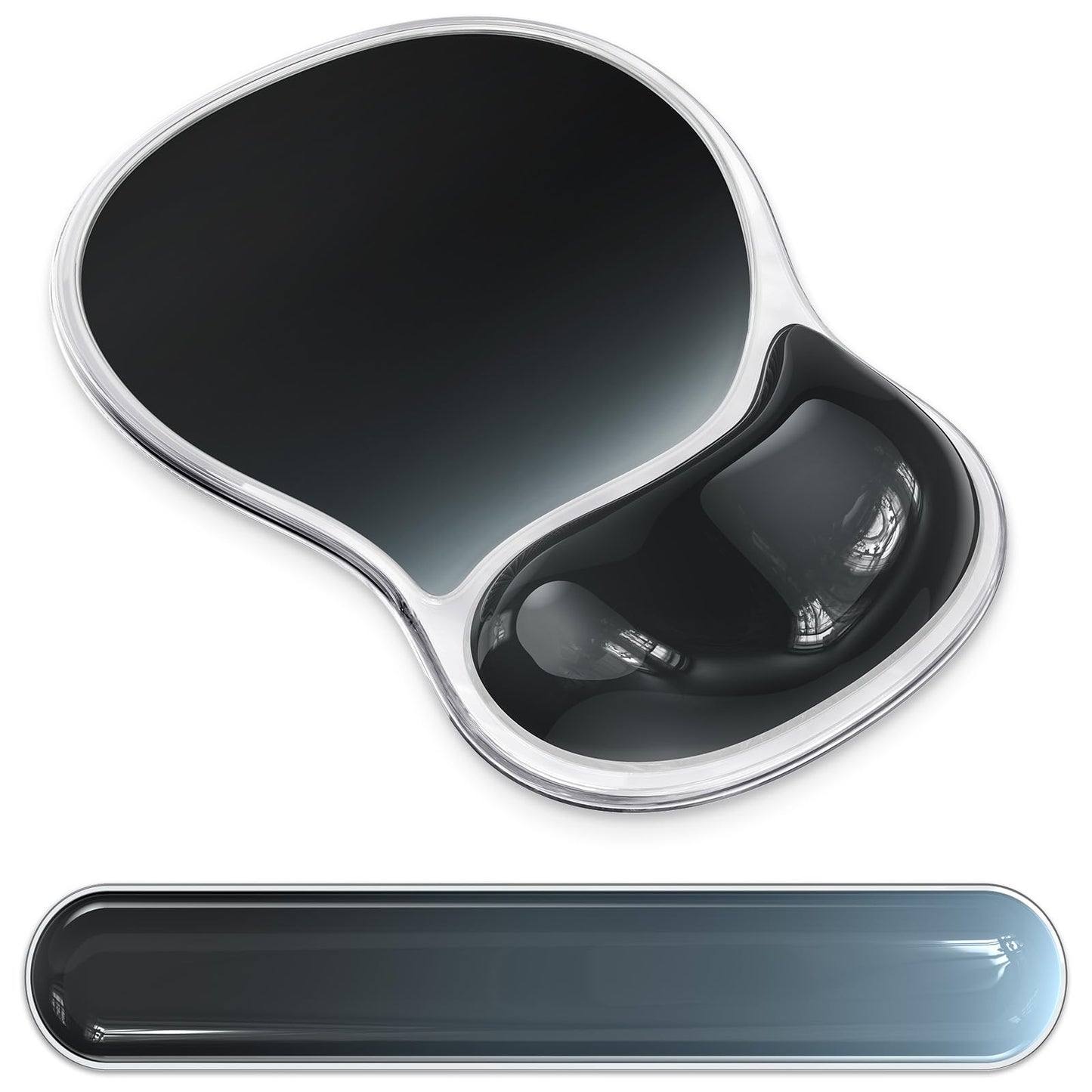AKIT Ergonomic Mouse Pad with Wrist Rest&Keyboard Wrist Rest Set,Gel,Black