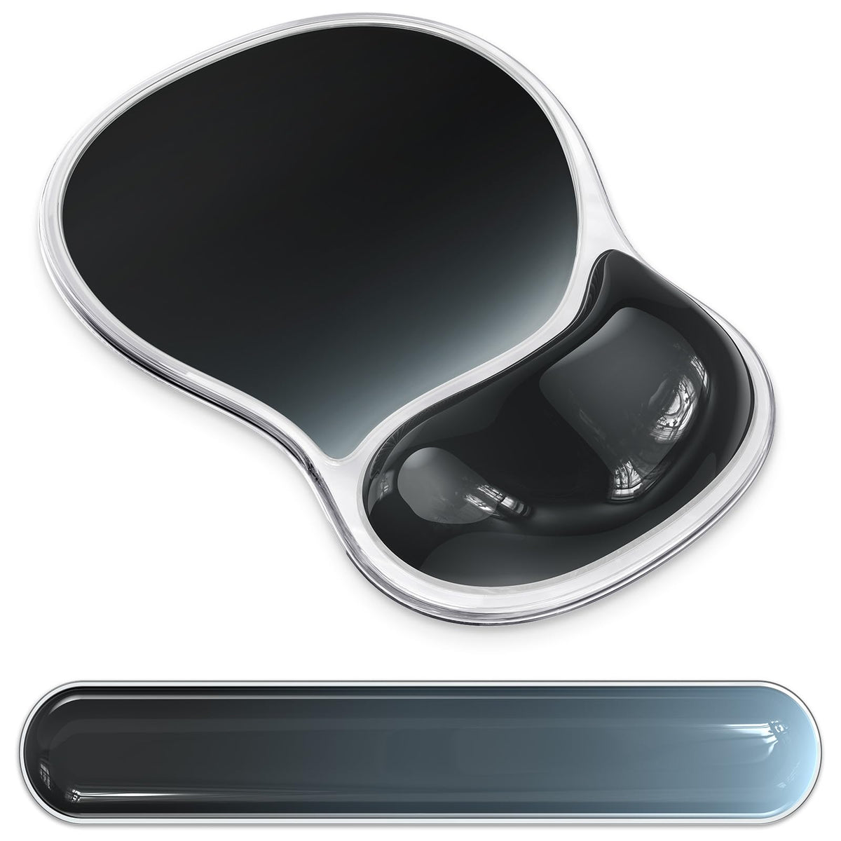 AKIT Ergonomic Mouse Pad with Wrist Rest&Keyboard Wrist Rest Set,Gel,Black