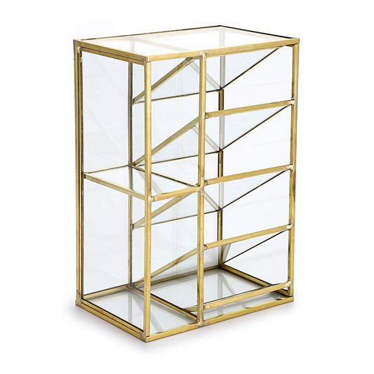 Hipiwe Vintage Gold Metal Desk Organizer - Glass Make up Brushes lipstick Holder Dresser Organizer