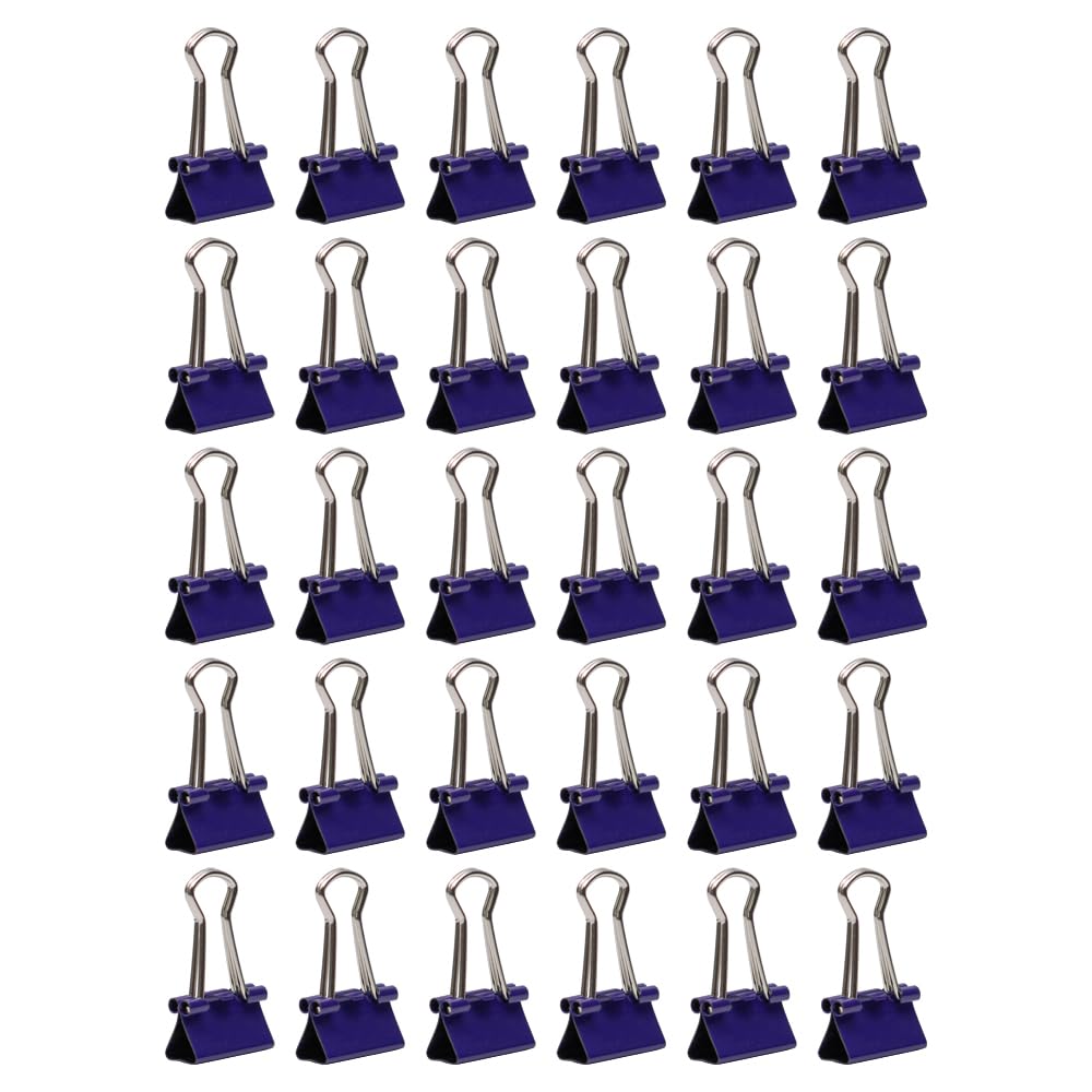 JAM PAPER Colorful Binder Clips - Extra Small - 3/5 Inch (15 mm) - Purple Binderclips - 30/Pack
