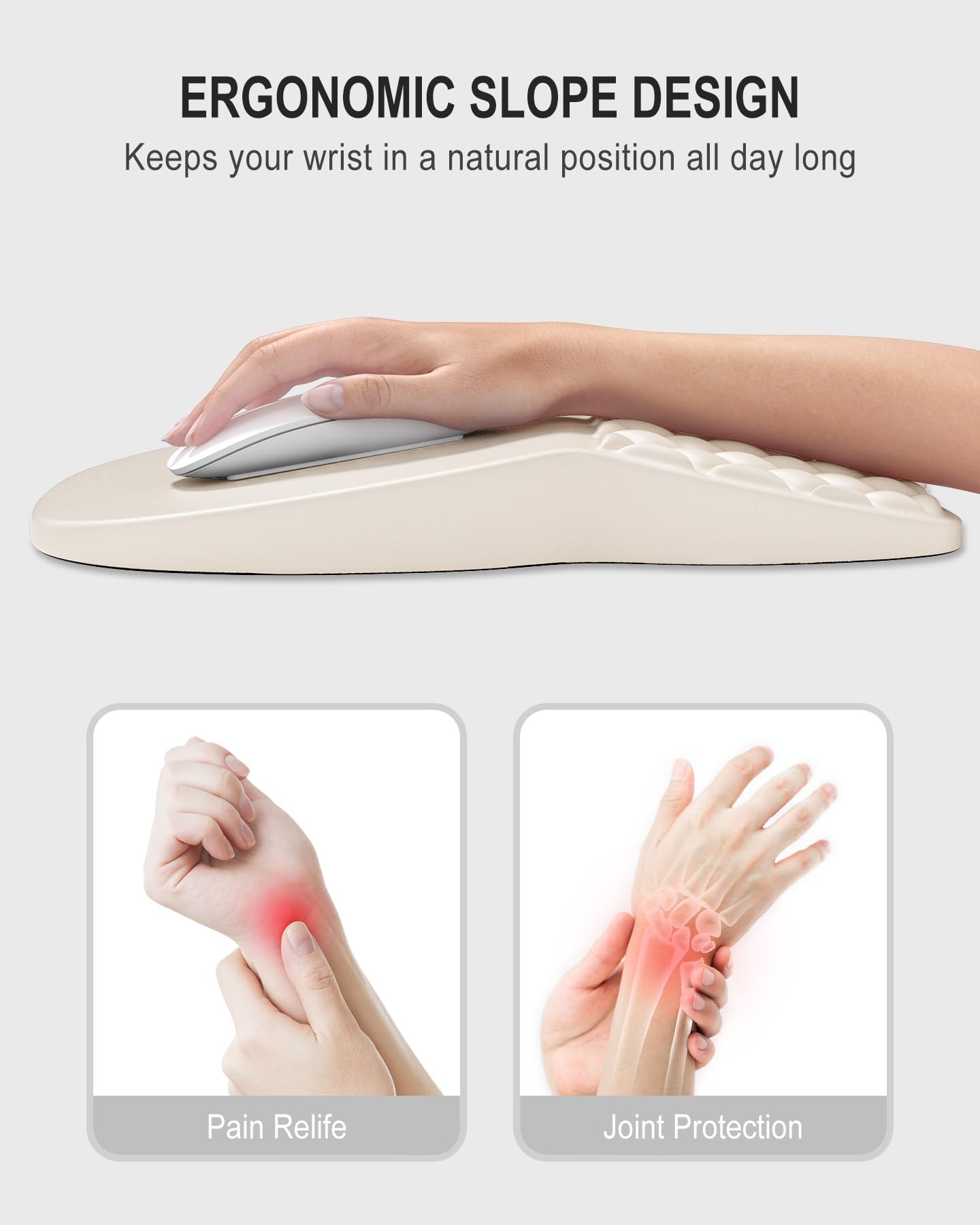 Auhoahsil Ergonomic Mouse Pad with Wrist Rest, Comfortable Slope Computer Mouse Mat with Wrist