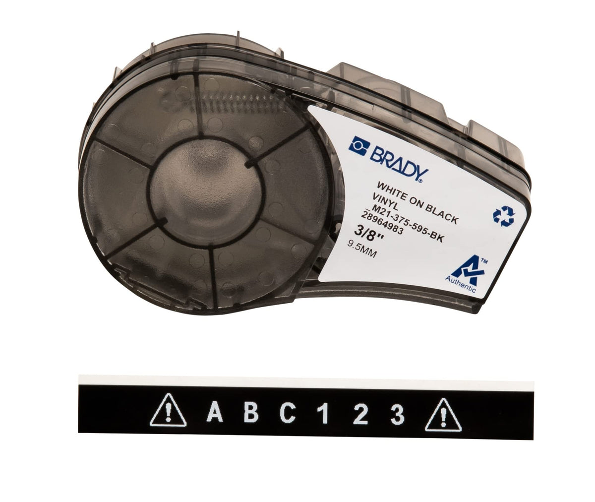Brady Authentic (M21-375-595-BK) All-Weather Vinyl Label for Indoor/Outdoor ID, Lab and Equipment