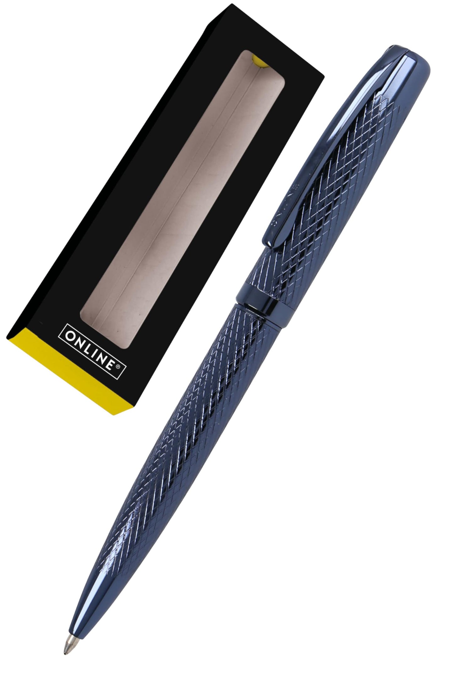 Online Eleganza Diamond Night Ballpoint Pen, High-Quality Metal Ballpoint Pen, Blue, Replaceable