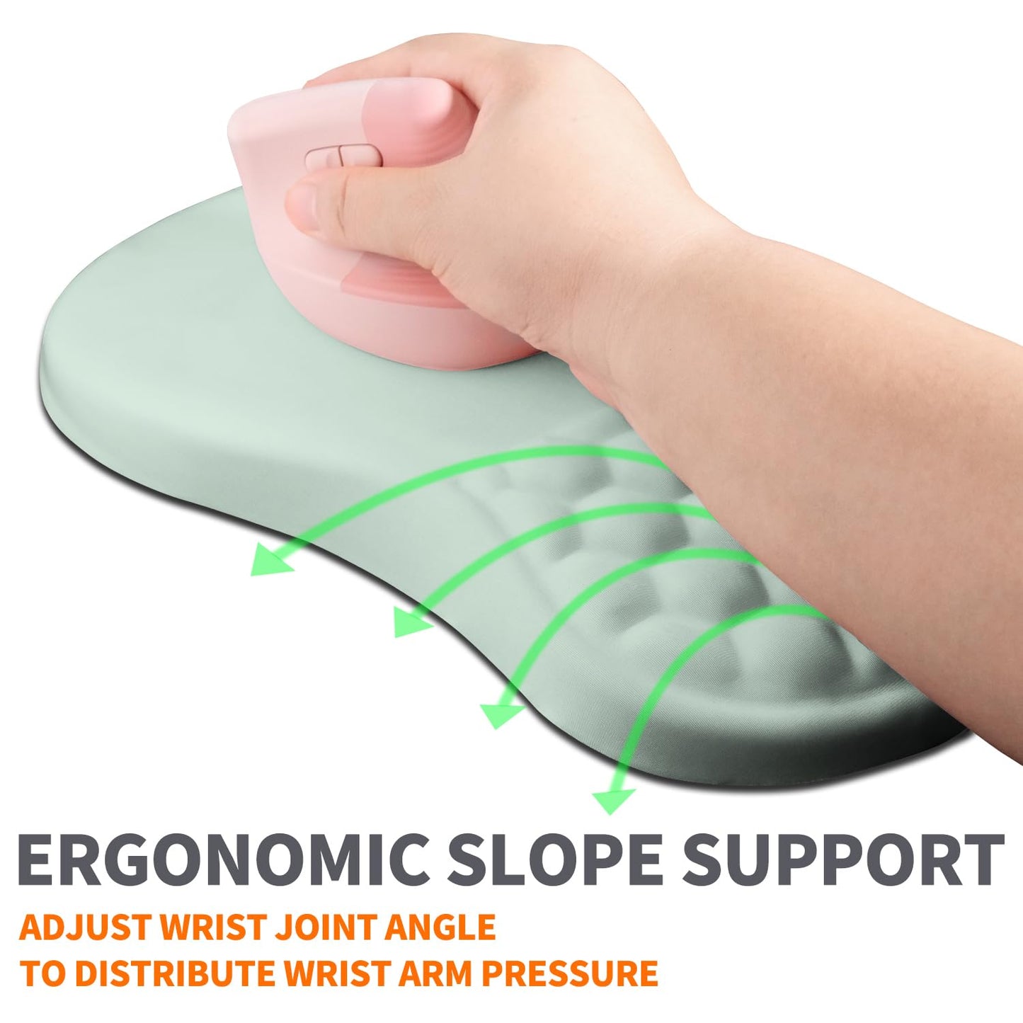 Armanza Ergonomic Joint Wrist Support Mouse Pad with Memory Foam Cushion Massage Bump, Carpal