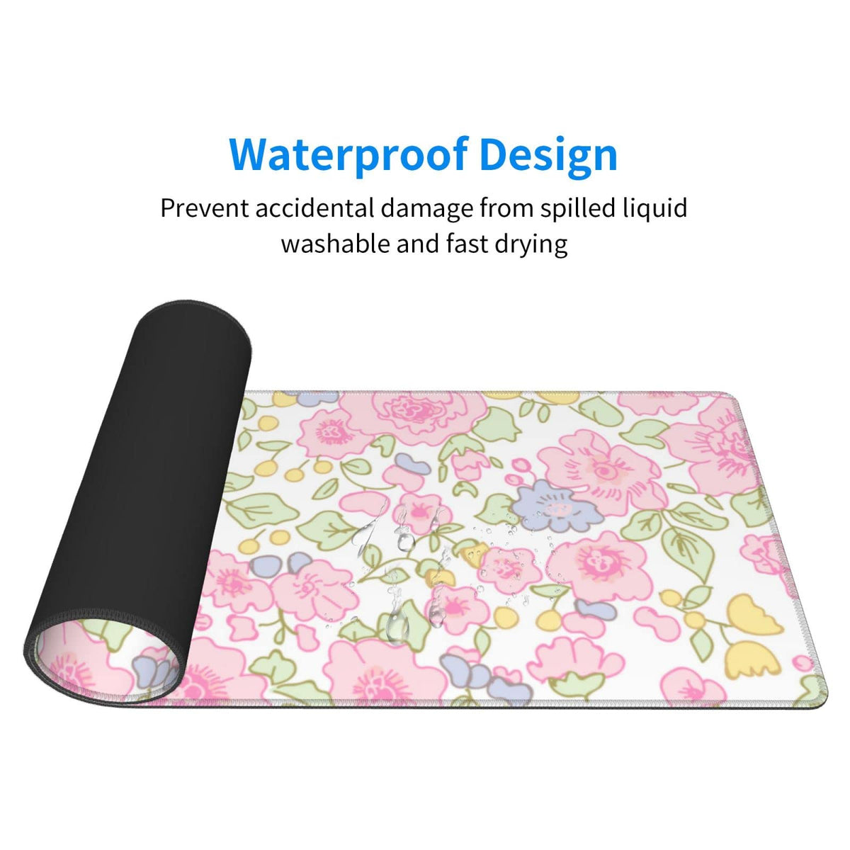Cute Flowers Pink Floral Gaming Mouse Pad Large XL Desk Mat Long Extended Pads Big Mousepad for