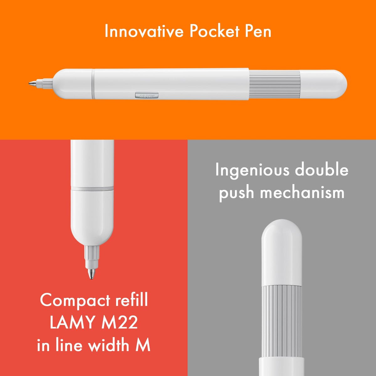LAMY L288WT Ballpoint Pen, Oil-based, Pico, White