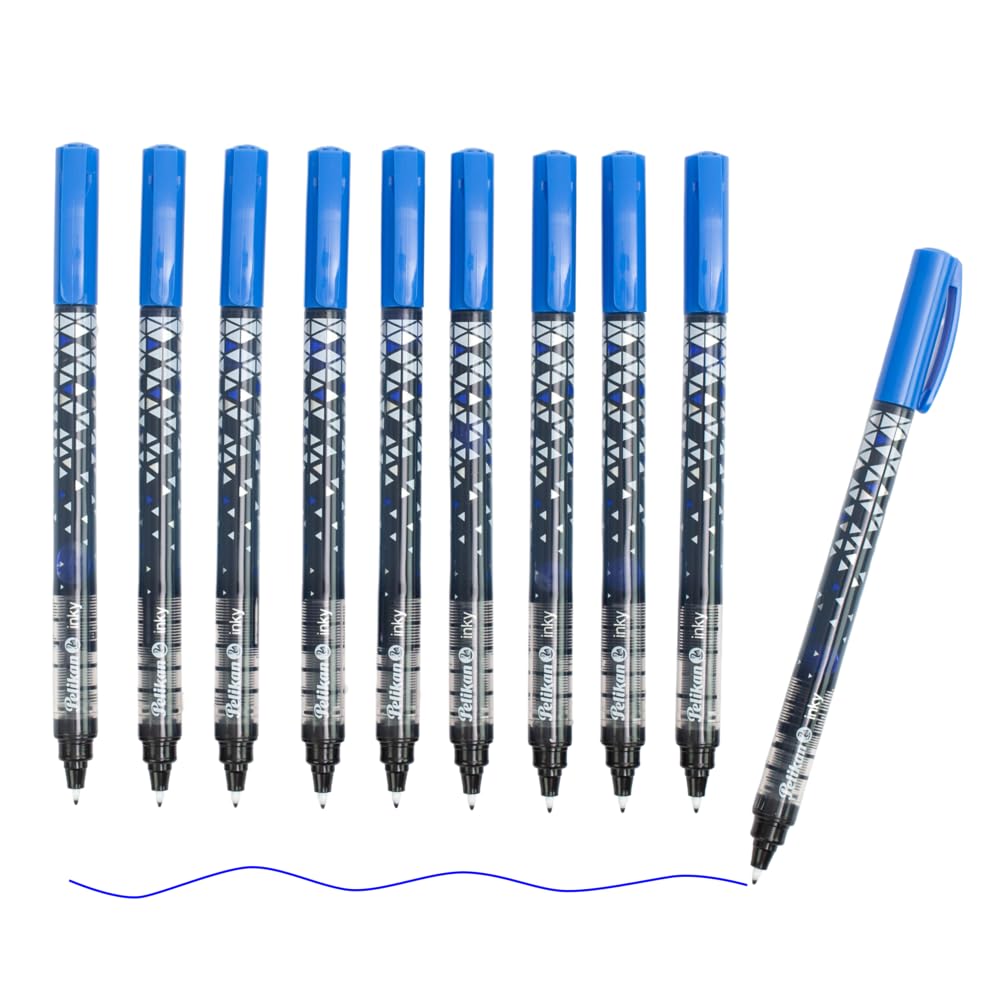 Pelikan Inky 273 Ink Pens Blue Pack of 10 in Folding Box