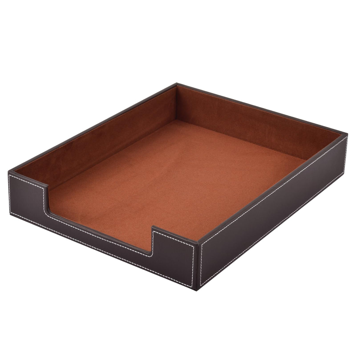 Leather Letter Tray, Office Supplies Desk Organizer for Mail Paper Files Magazines Jewelry