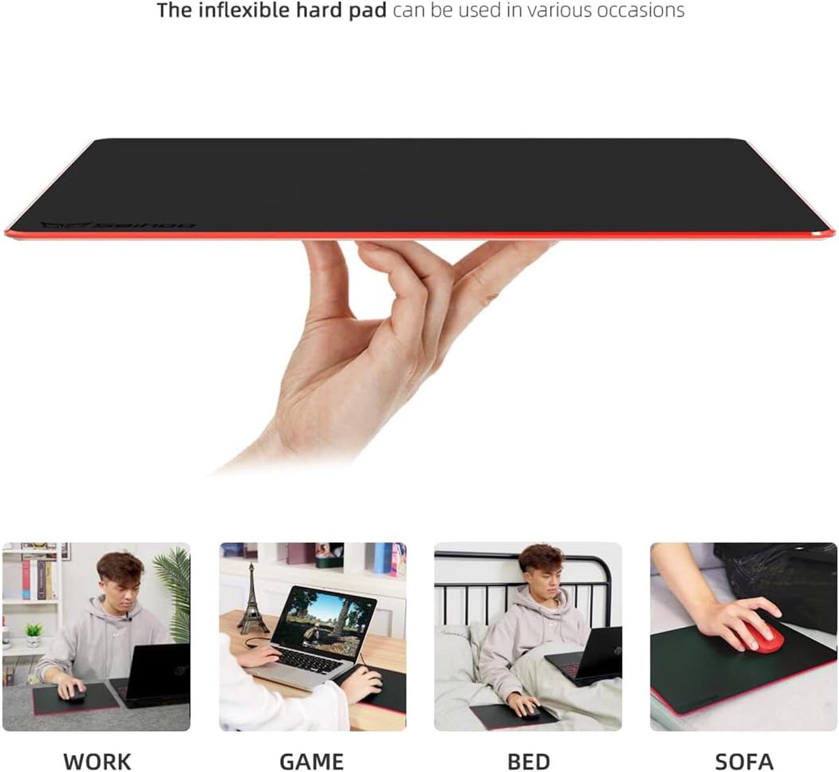 Seihoo Mouse Pad, Resin Hard Surface Mouse Mat Polymer Silicone Bottom Gaming Mousepad No Smell