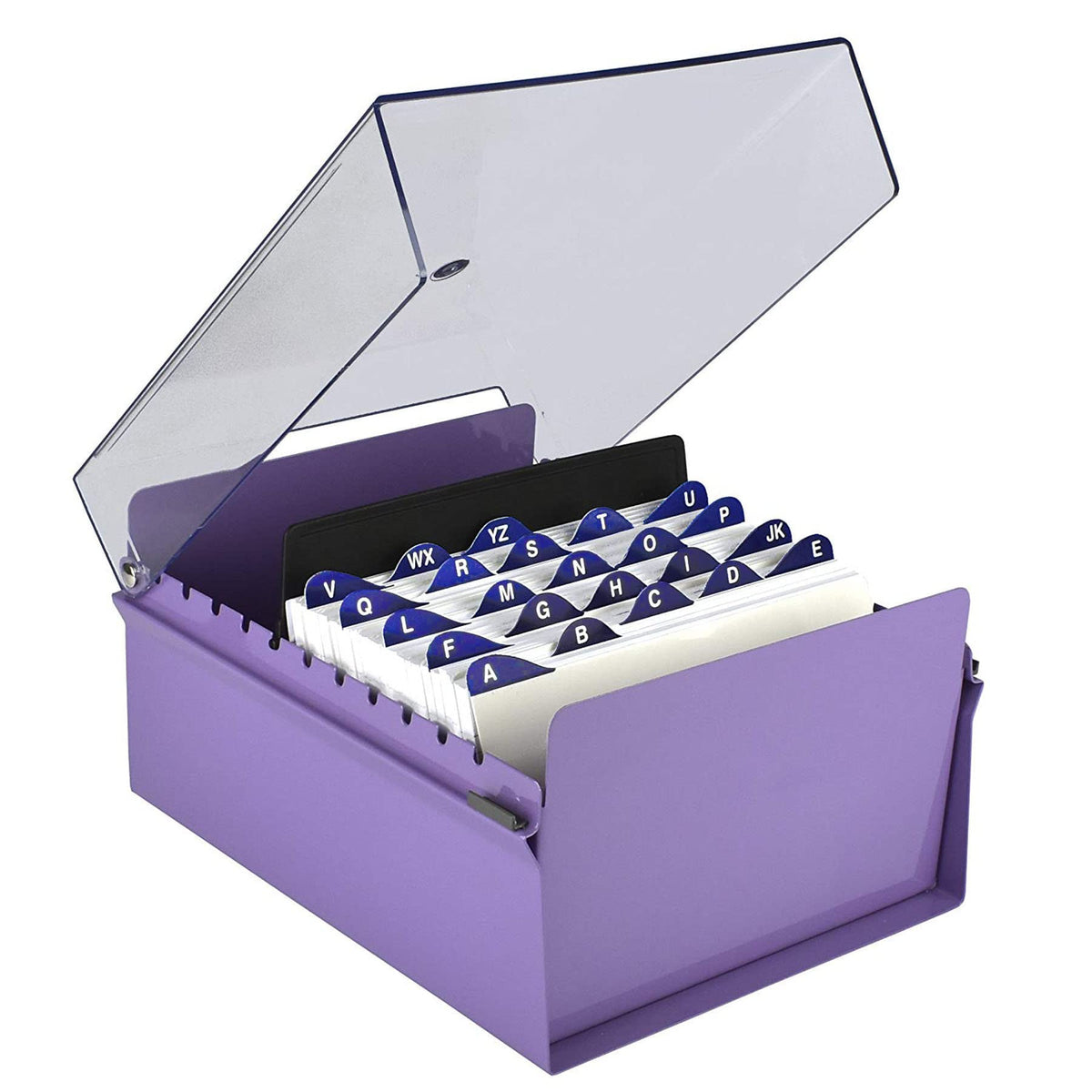 Acrimet 5 X 8 Card File Holder Organizer Box Metal Base Heavy Duty (AZ Index Cards and Divider