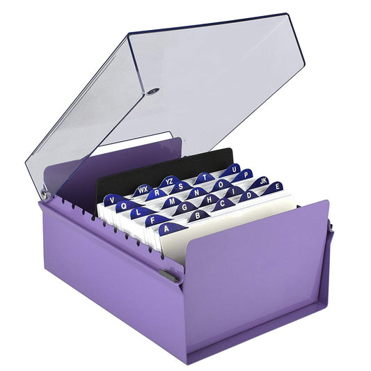 Acrimet 5 X 8 Card File Holder Organizer Box Metal Base Heavy Duty (AZ Index Cards and Divider