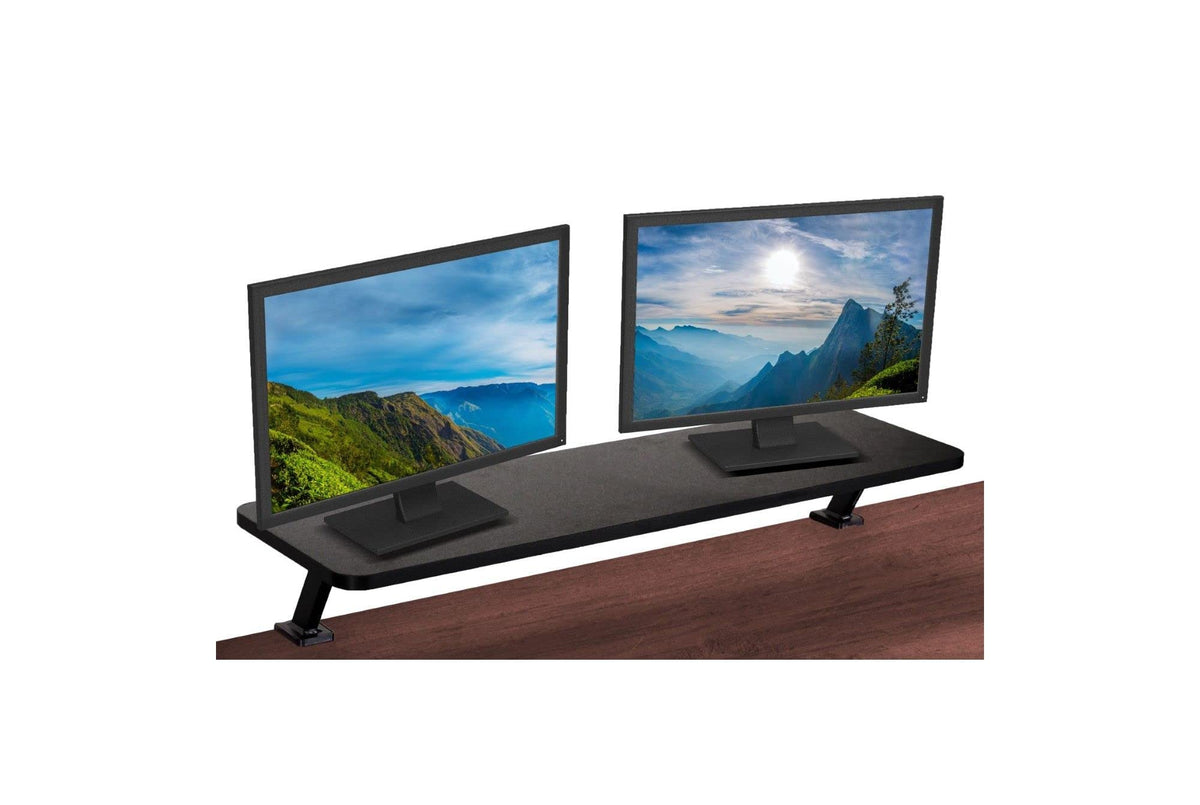 Kantek Ergonomic Mounted Computer Monitor Riser Stand, Floating Desk Shelf, Clamp On Base