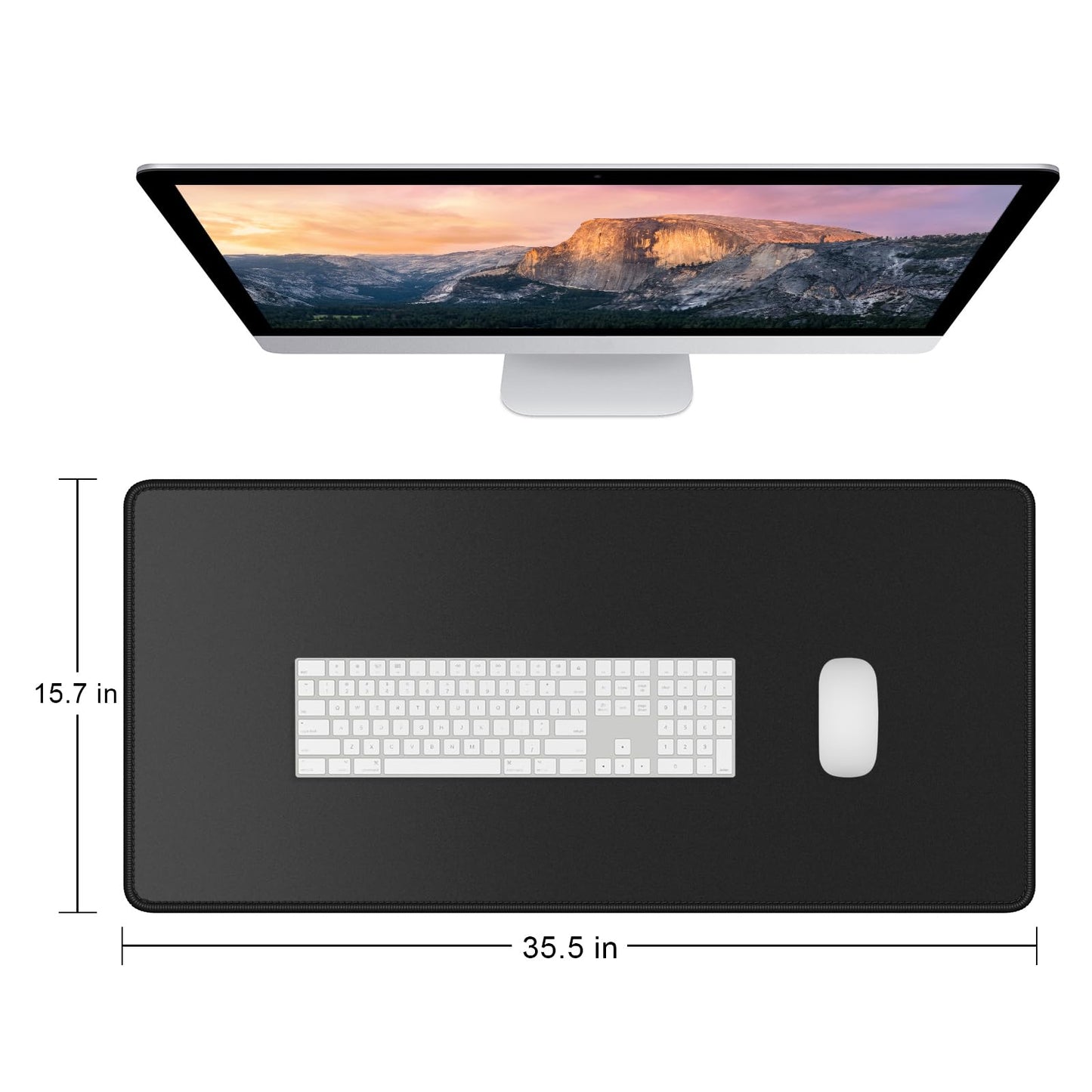Dapesuom Large Gaming Mouse Pad, Extended Mouse Mat with Stitched Edges, Full Size Keyboard Pad