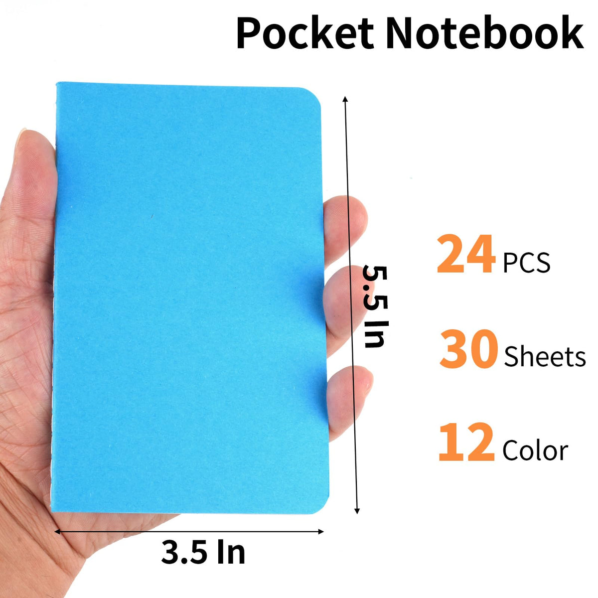 24 Pack Small Mini Notebook, 3.5x5.5 Lined Pocket Journal School Supplies