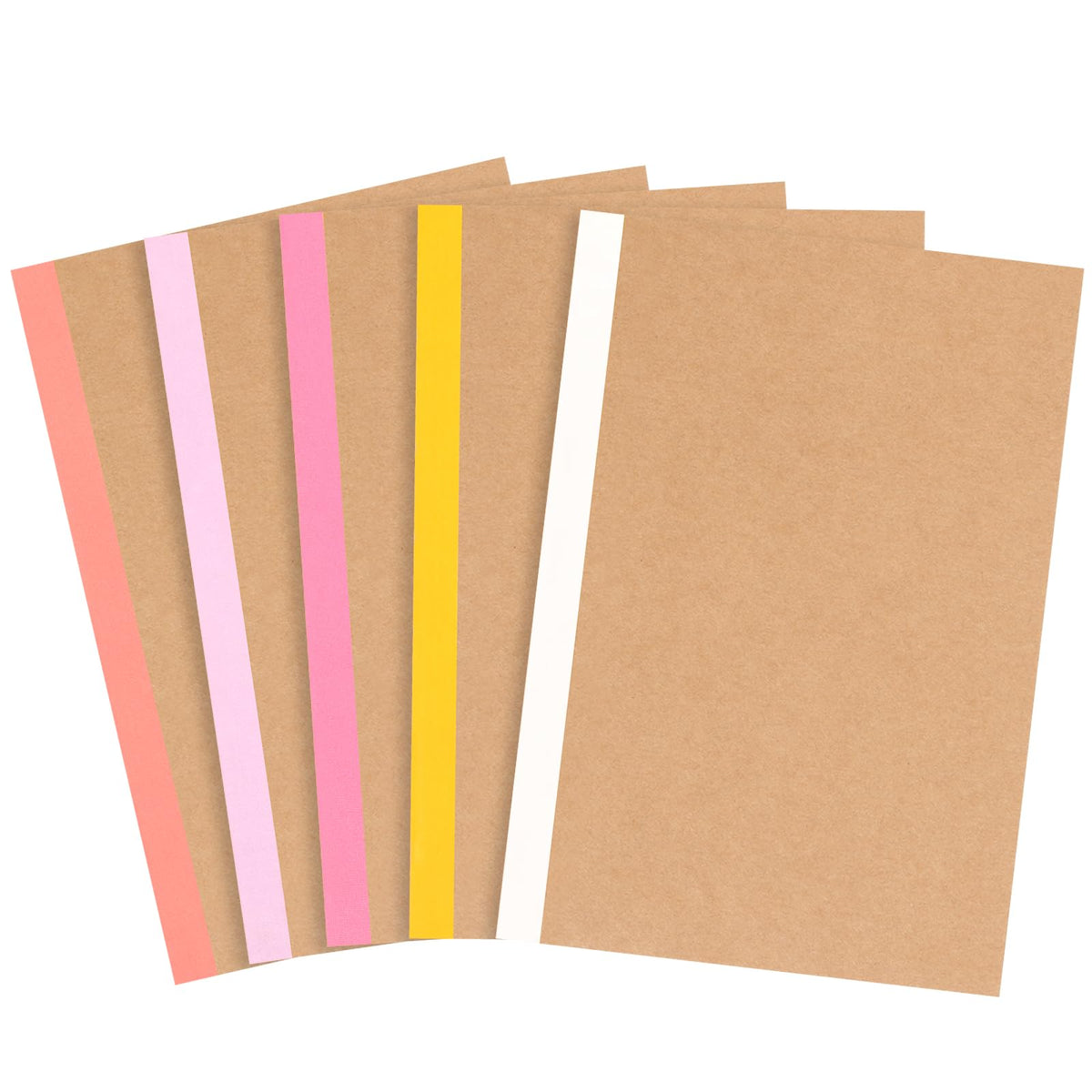 EOOUT 5 Pack A5 Composition Notebook, Kraft Lined Journal Bulk with Pink Spine, 5 Colors, 60 Pages