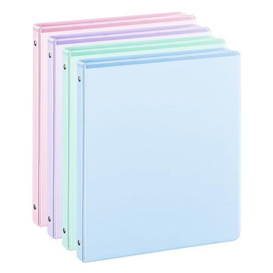 0.5'' 3-Ring-Binder with Pockets, 100 Sheets Capacity, 1/2 inch Binders fits 11" x 8.5" US Letter