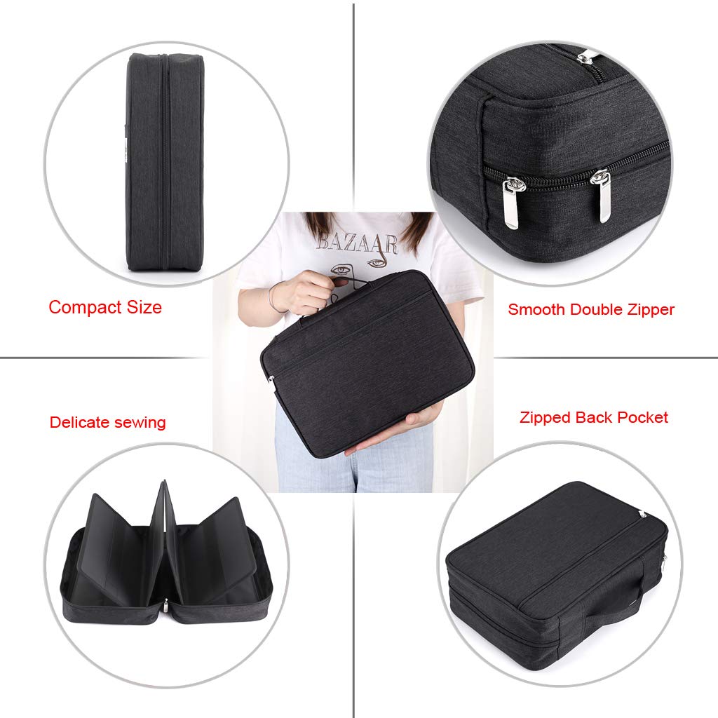 BTSKY Colored Pencil Case 300 Slots Pen Pencil Bag Organizer with Handy Wrap Portable- Multilayer