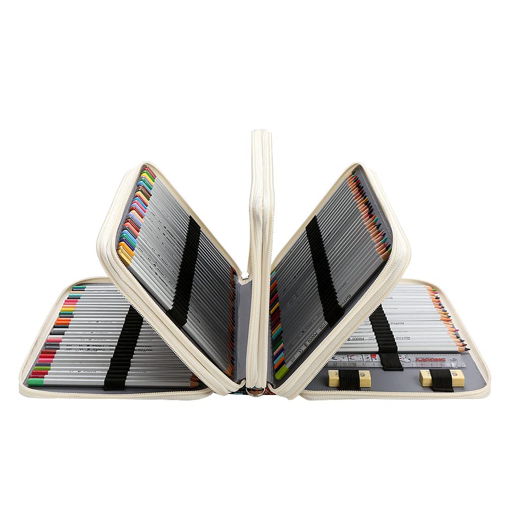 Lbxgap 216 Slots Pencil Case Organizer w/Removal Handle Strap