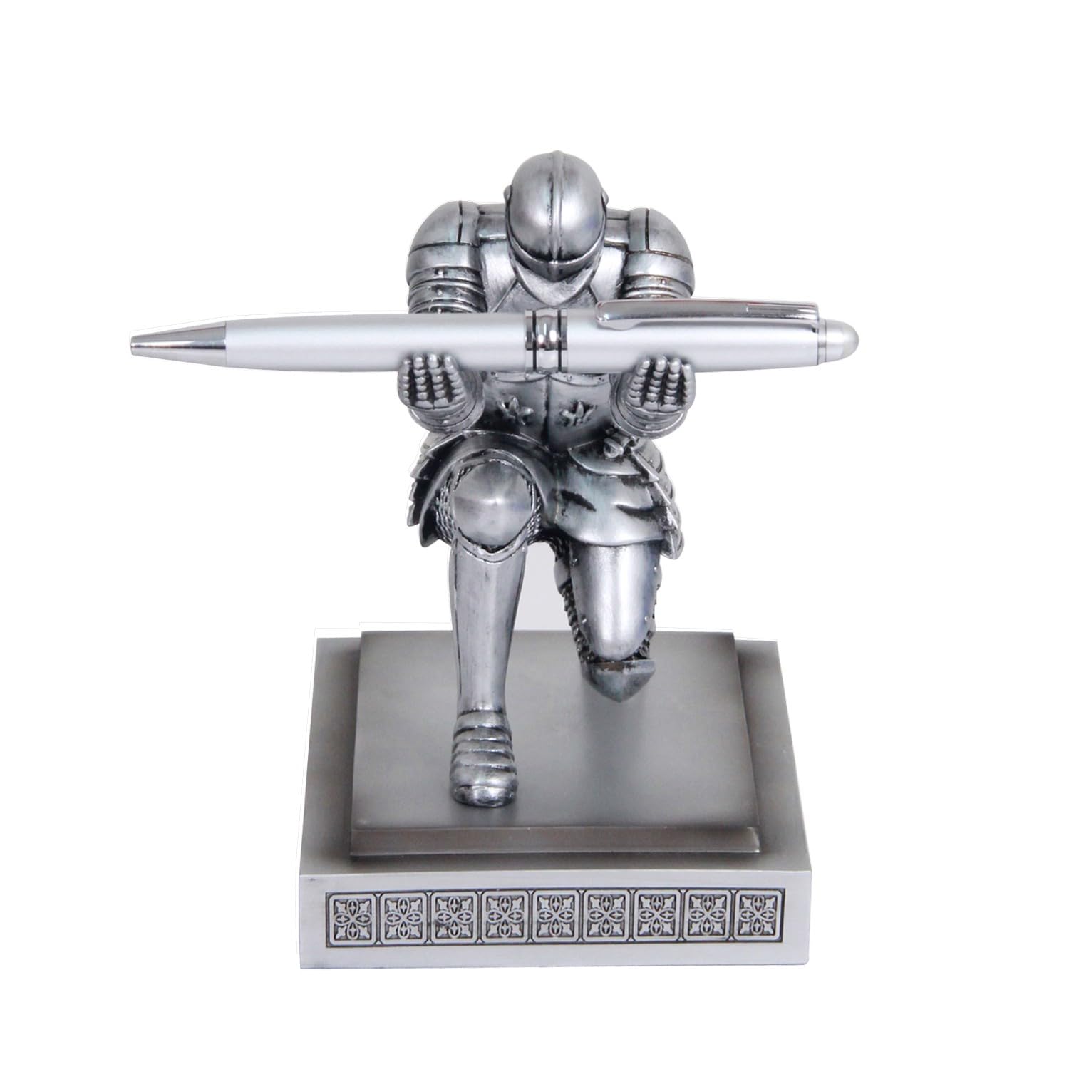 Amoysanli Knight Pen Holder Desk Organizers and Accessories as Gift Silver