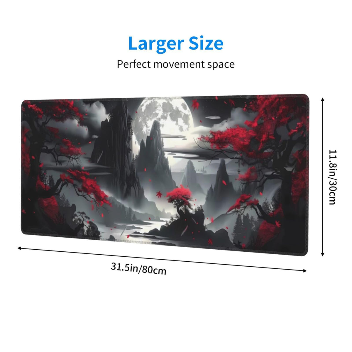Gaming Mouse Pad Desk Pad,Extended Big Mouse Pad,31.5x11.8 Inch Long Computer Keyboard Mouse Mat