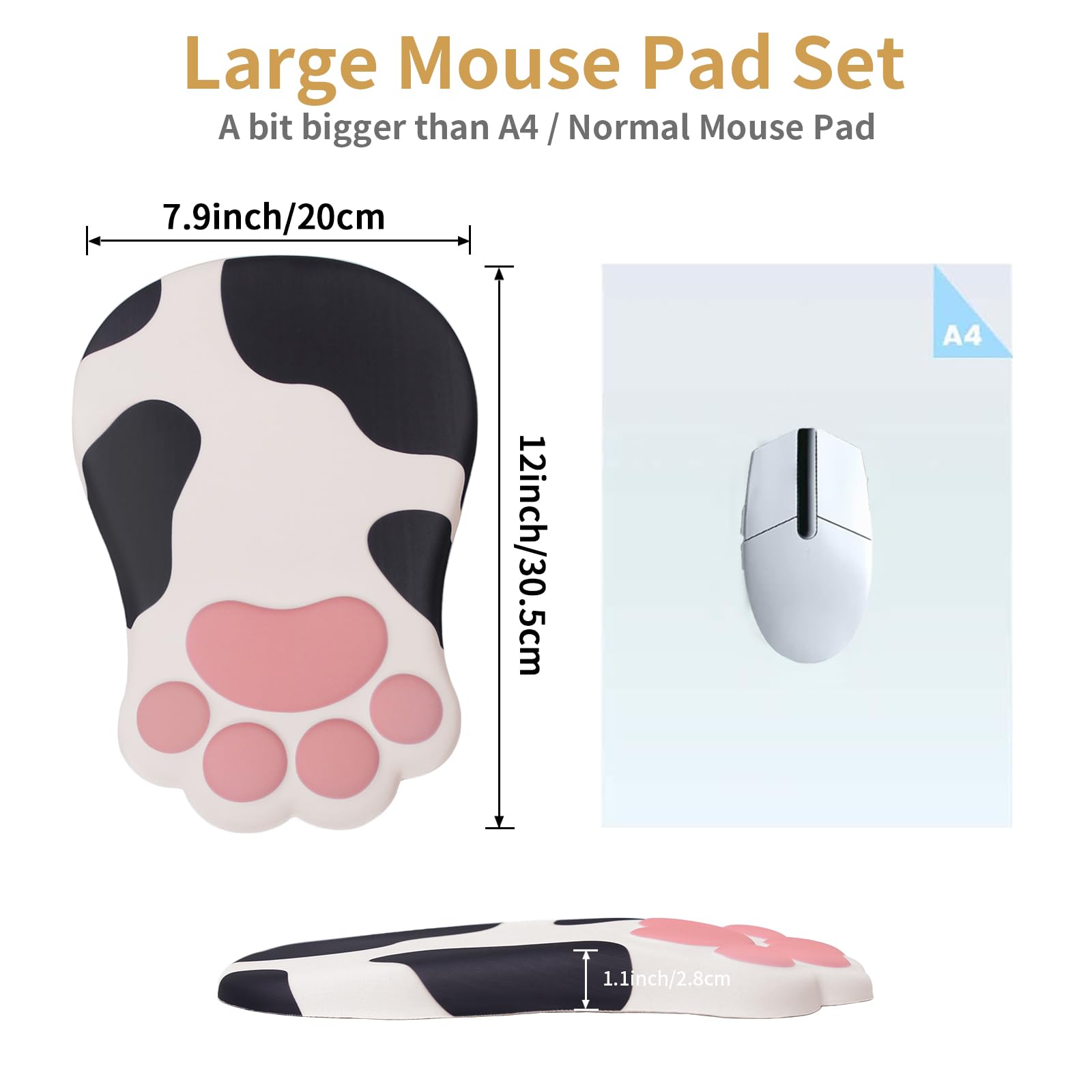 L-SPOUTTO Ergonomic Mouse Pad with Wrist Rest,Cute Mouse Pad Wrist Support