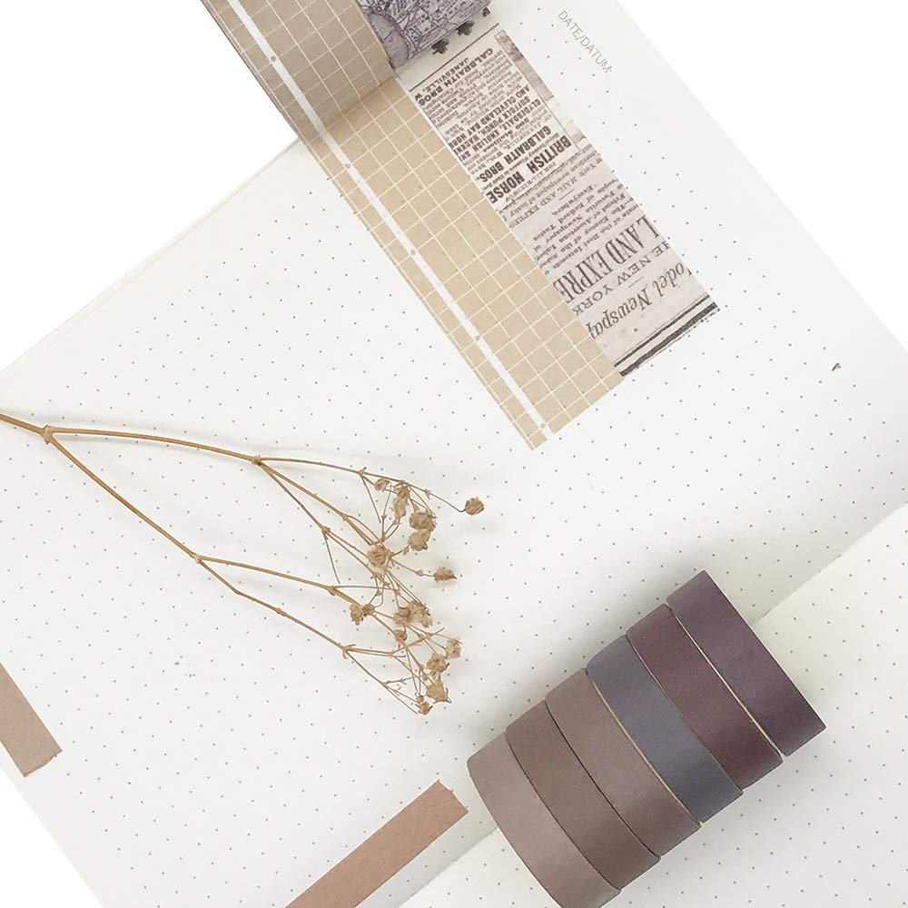 EnYan 10 Rolls Vintage Washi Tape Set, Japanese Masking Decorative Tapes for DIY Crafts and Arts