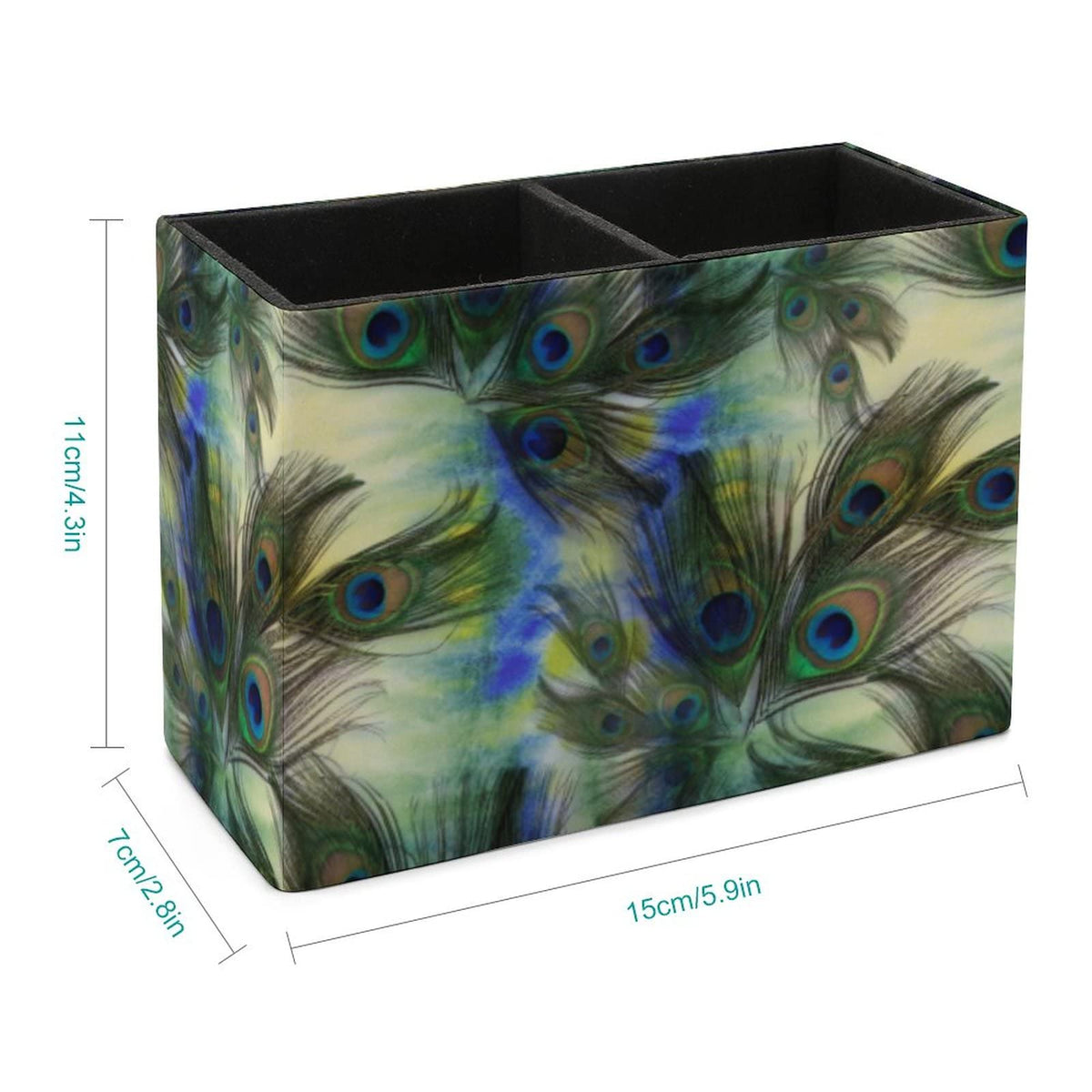 Niapessel Pencil Holder for Desk, Peacock Feathers Pen Holder Storage Desktop Pen Organizer Desk