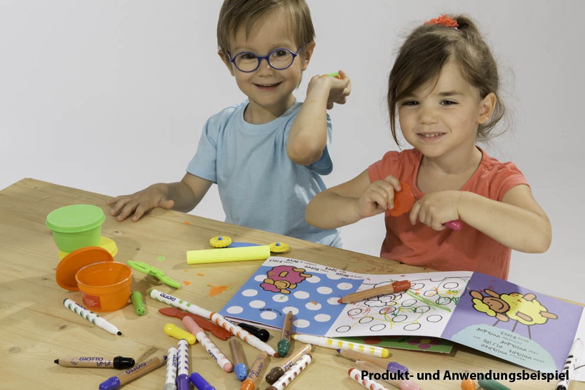 GIOTTO be-bè Super Large Pencil Set of 6 Assorted Colours, Super Washable, Suitable for Ages 2+