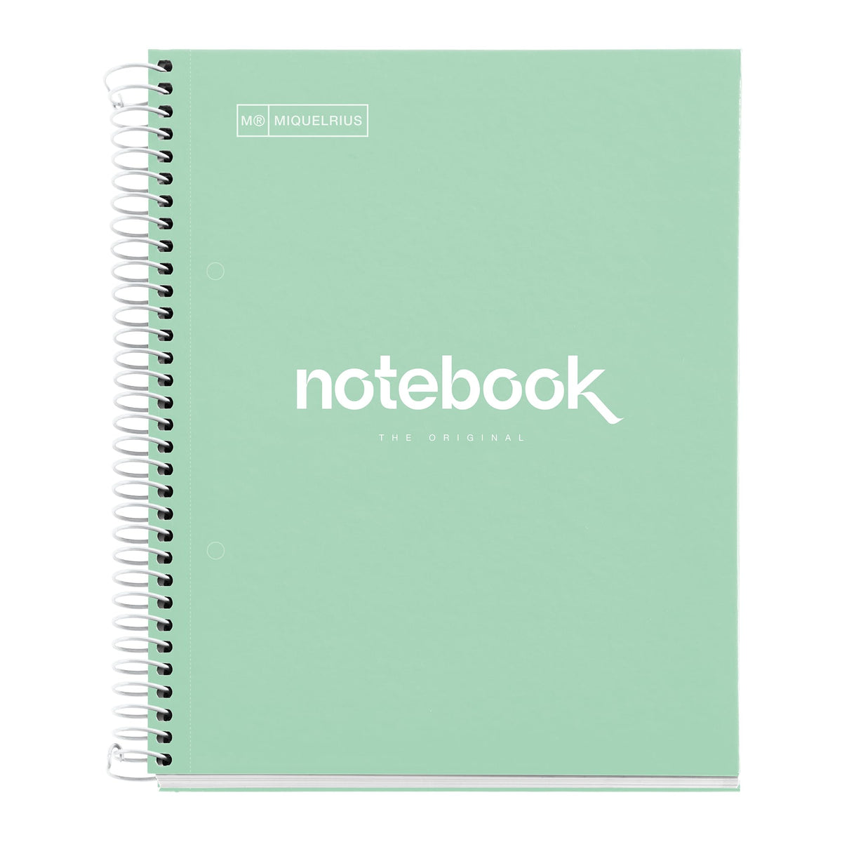 Miquelrius - Spiral notebook A5-80 sheets 90 g - Lines 7 mm - 1 coloured strip - Laminated hard