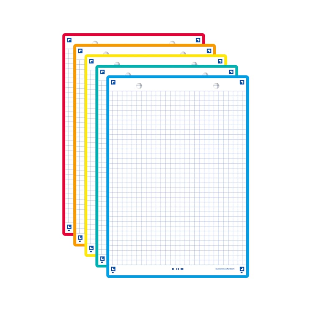 OXFORD Revision 2.0 Pack of 50 Bristol Cards A5 (14.8 x 21 cm) Small Squares on Both Sides - Frame