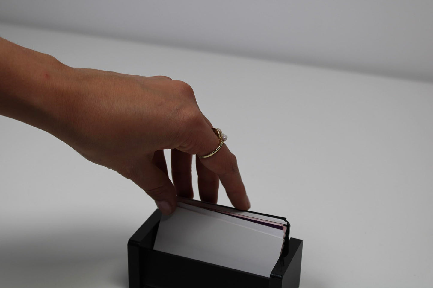 'Wedo 634401 Black Office Acrylic Glass Business Card Holder with Rubber Feet for Cards up to 9 cm