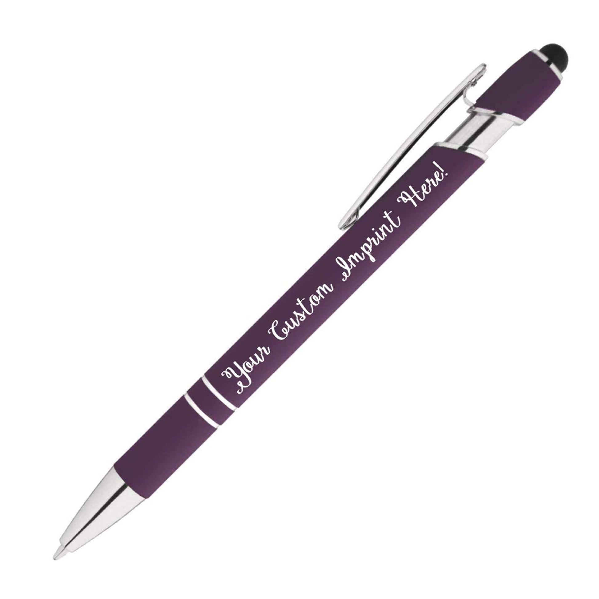 Rainbow Rubberized Soft Touch Ballpoint Pen with Stylus Tip is a stylish, premium metal pen, black