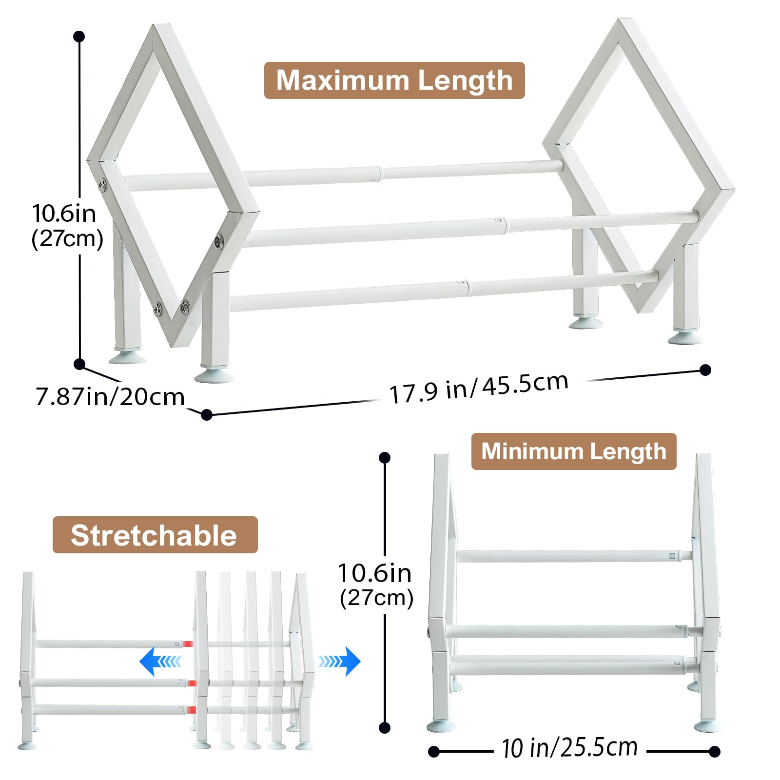 Adjustable Desk Shelf for Top of Desk Tabletop Bookshelf for Home Office
