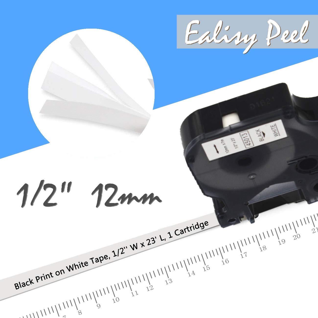 7-Pack Replace DYMO D1 Label Tape 45010 45013 45016 45017 45018 45019 45021 D1 Refills Compatible