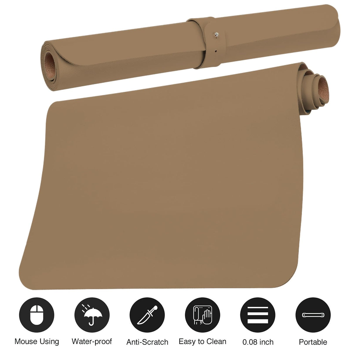 Boutilon Leather Desk Pad Protector,Non-Slip Mouse Pad,Laptop Desk Pad,Office Mouse Mat,Waterproof