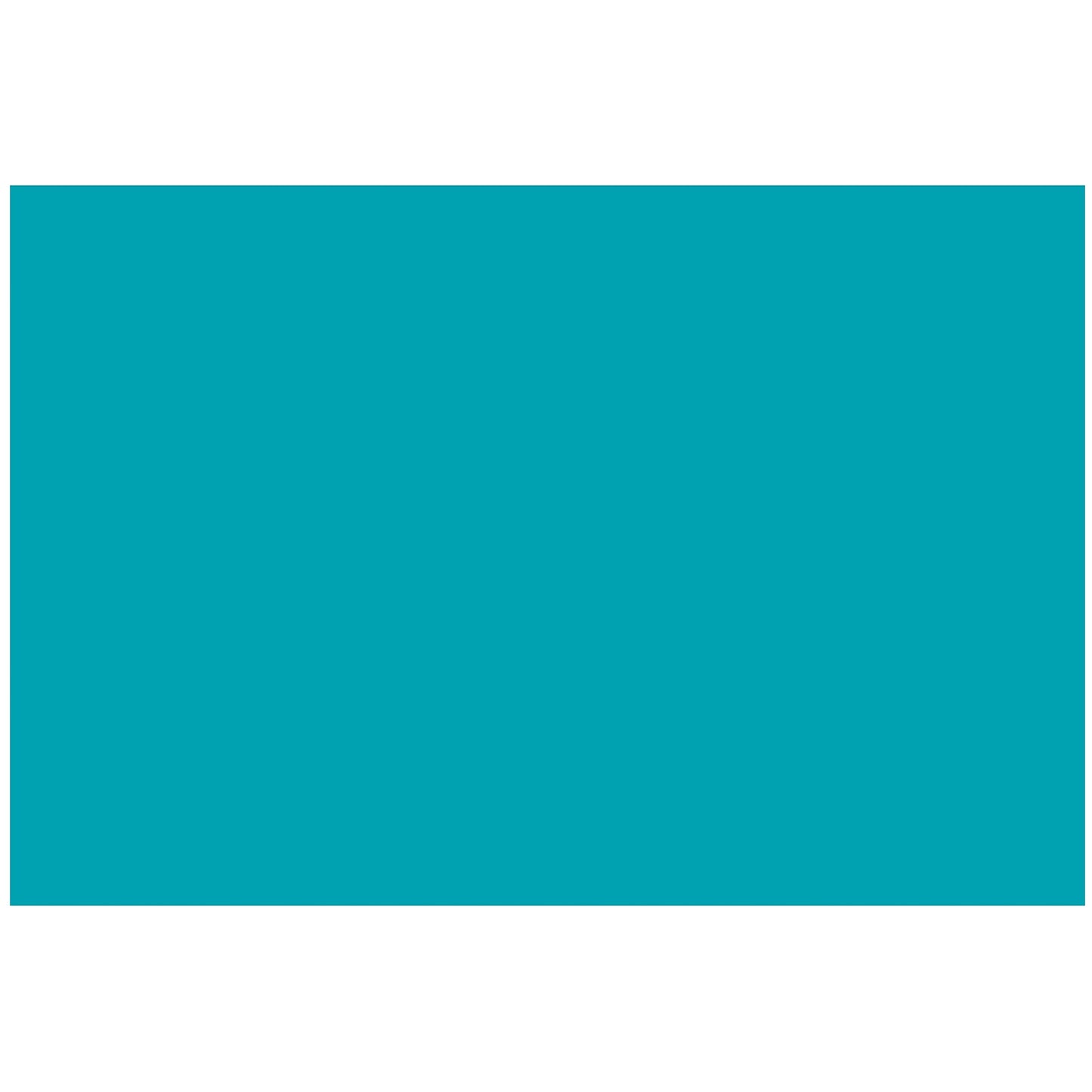 Colonial Cards: 100 Color Cardstock 4" x 6" Index Cards, Teal, Unruled