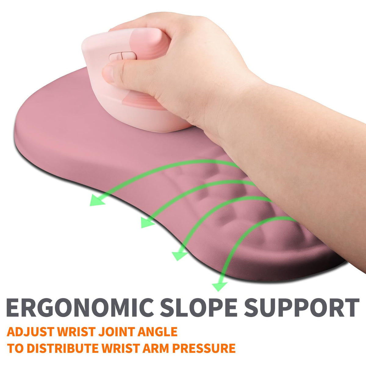 Armanza Ergonomic Joint Wrist Support Mouse Pad with Memory Foam Cushion Massage Bump, Carpal