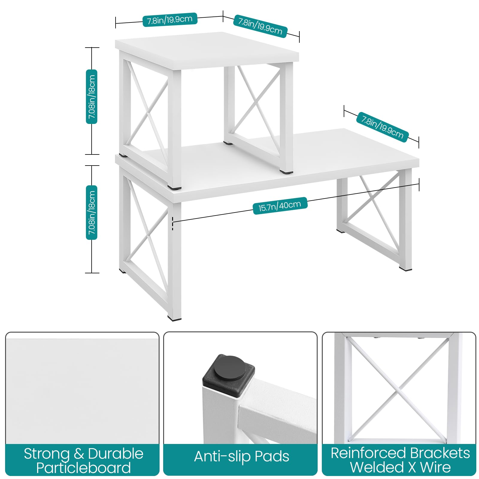 ELITEROO Wooden Desktop Shelf, Freestanding Small Bookshelf Organizers